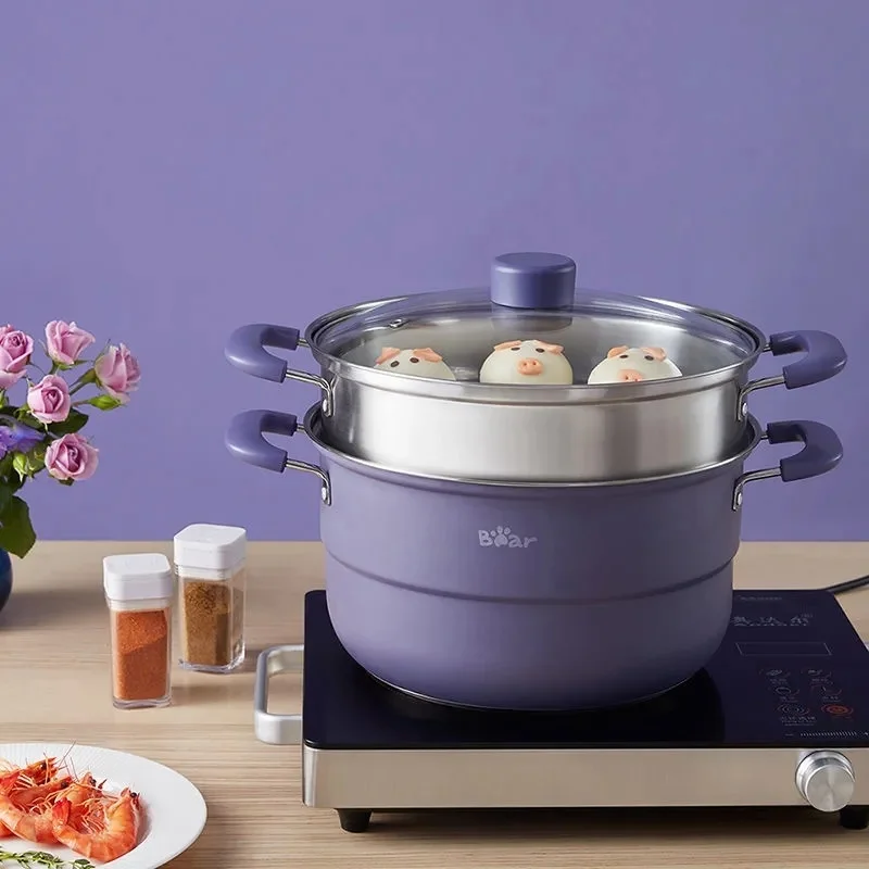 

Household Stainless Steel Steamer Thickened Steamer 2 More Than 3 Layers Gas Stove with Induction Cooker General Steamer Cooker