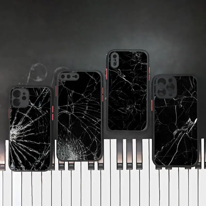 

Broken glass pattern interesting pattern Phone Case matte transparent For iphone 7 8 11 12 plus mini x xs xr pro max cover