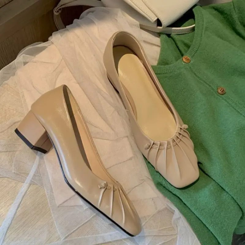

RIZABINA Size 33-40 Real Leather Women Pumps New Fashion High Heel Shoes Woman Spring Casual Daily e Shoes Party Ladies Footwear