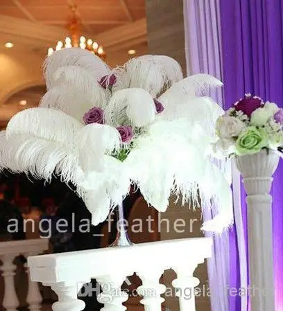 

Оптовая продажа, 50 шт./лот, 12-14 дюймов, белое страусиное перо, шлейф, качество AAA для свадьбы, украшение стола, много размеров до c