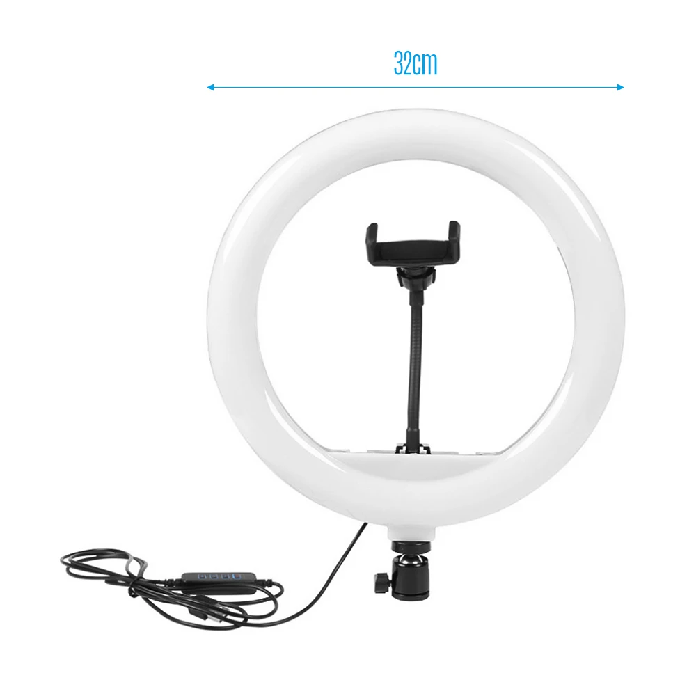Светодиодный кольцевой светильник наполняемая лампа 12 дюймов 3 режима