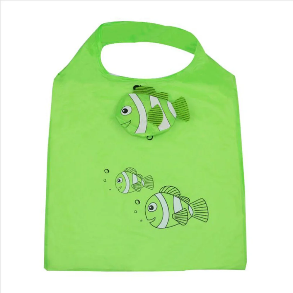 

Складная сумка для покупок, многоразовая Экологически чистая продуктовая Сумка-тоут с милыми рыбками из ткани Оксфорд, мешок на плечо