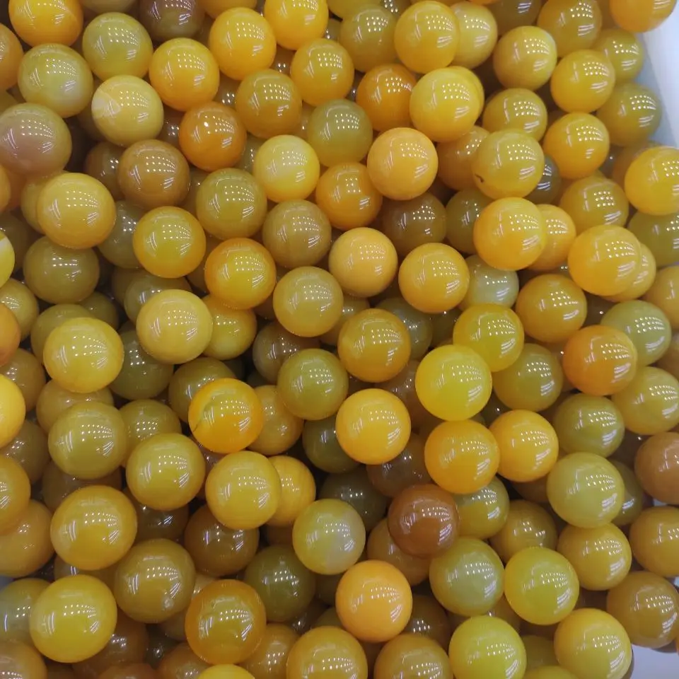

2cm 10pcs yellow agate crystal ball Healing natural stones as Christmas gift