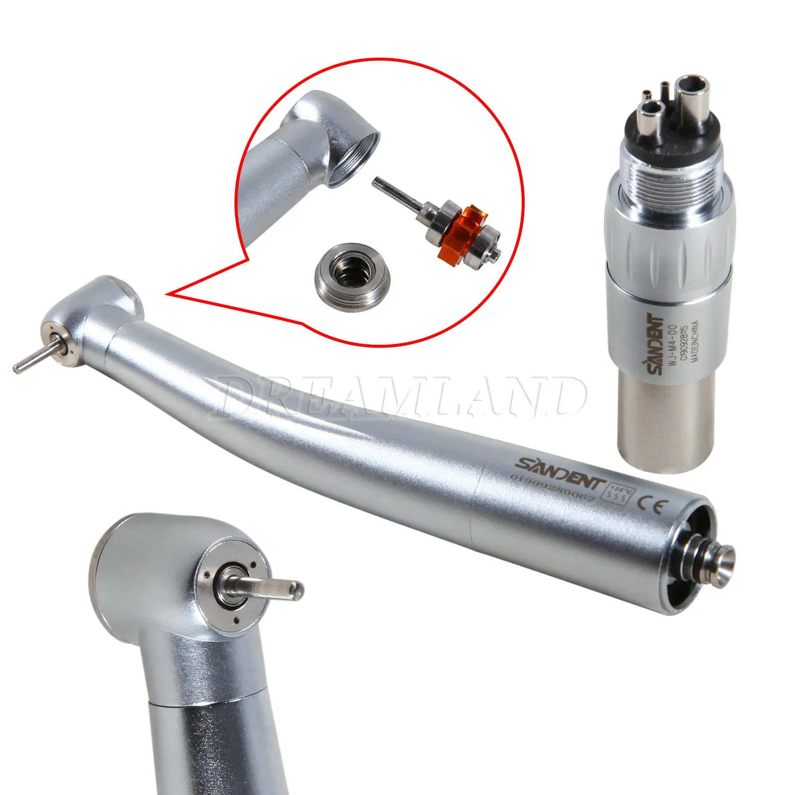 

YK-SN4 Dental High Speed Push Button Handpiece Triple Spray fit NSK W/ Quick Coupler 4Hole