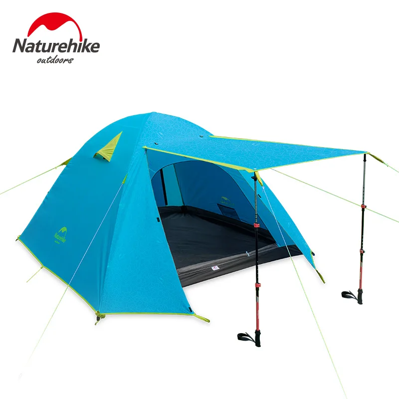 Verkaufen Naturehike Verbesserte P Serie 2 3 4 Personen Doppel Schicht Sonnencreme Anti-Uv Camping Zelt Outdoor Familie Picknick Zelt Für Reise