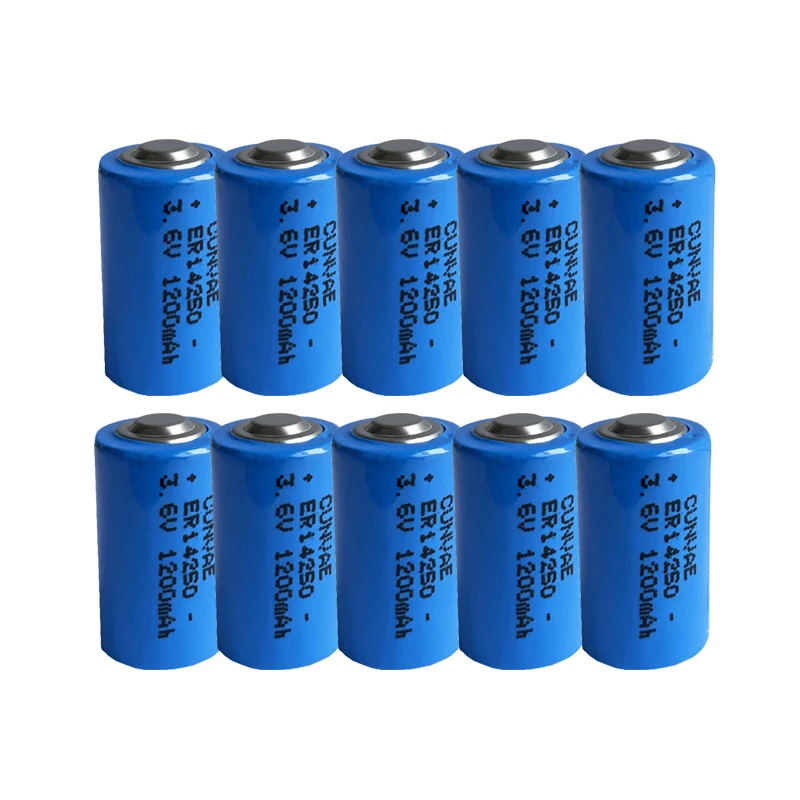 

10PCS 1/2AA 3.6V 14250 LS14250 ER14250 TL-5902 1200mAh PLC Equipment NC Machine Gas Water Meter Probe Lithium Battery ER 14250
