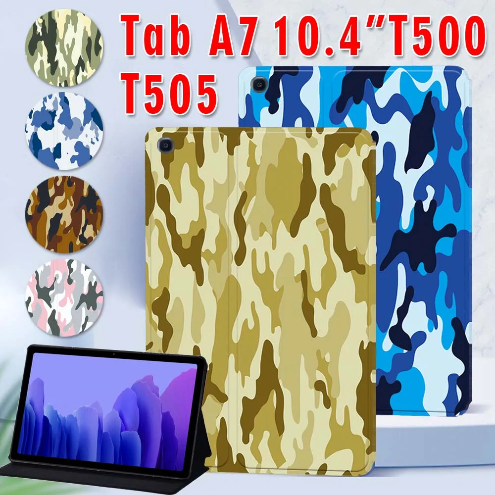 

Flip Tablet Case for Samsung Galaxy Tab A7 10.4 Inch SM-T500/SM-T505 2020 PU Leather Stand Cover Case + Pen