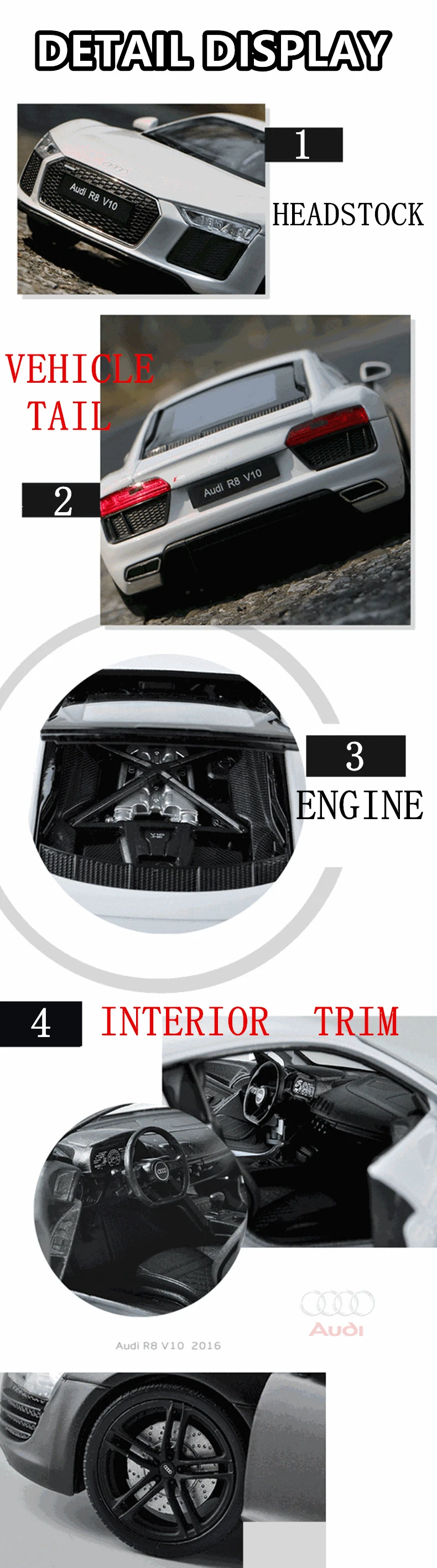 Welly 1:24 Audi R8 V10 TT автомобиль сплав модель автомобиля моделирование автомобиля украшение коллекция Подарочная игрушка Литье под давлением модель игрушка для мальчиков