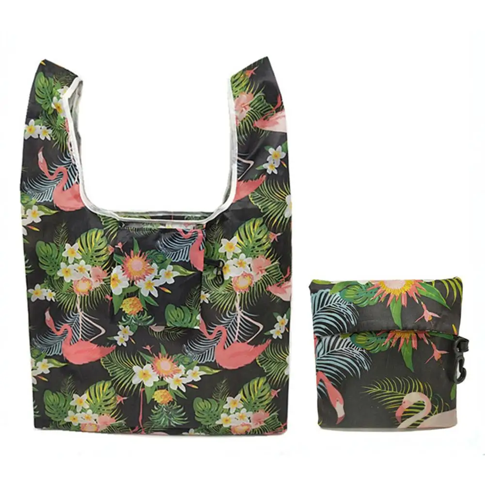 04 New Lady Pocket Square Shopping Tote Bag Eco-friendly Folding Reusable Portable Handbag Polyester For Floral Fruit Grocery - Цвет: 04