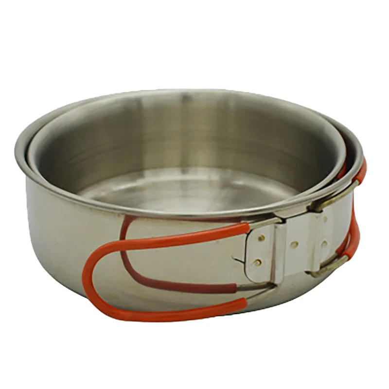 

2Pcs Stainless Steel Bowls Outdoor Camping Hiking Picnic Portable Cookware Camping Cookware Stove Outdoor Dinner Plates