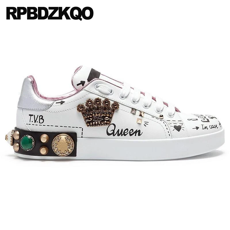 Дизайнерская обувь Китайские кроссовки на плоской подошве с вышивкой Женские из