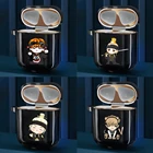 Чехол Agust D Suga King, милый мультяшный чехол Kpop для Apple AirPods 2 1, черный силиконовый симпатичный беспроводной Чехол для Bluetooth наушников