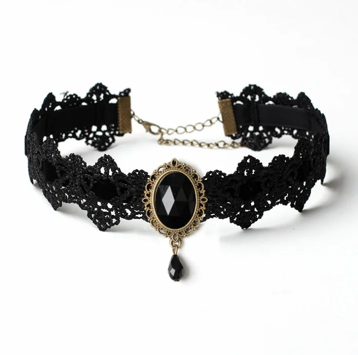 

Classic Noble Temperament Ladies Lace Collar Velvet Lace Pendant Necklace Sexy Jewelry Gift