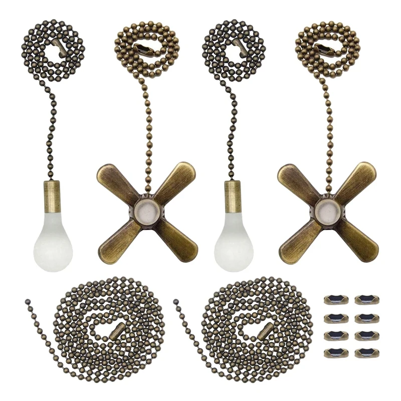 

Ceiling Fan Pull Chain Set Beaded Ball Fan Pull Chain Pendant,Beaded and Pull Loop Connectors,Fan Pull Chain Extension