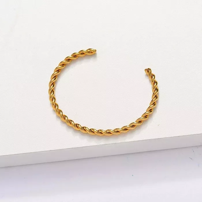 

Baoyan ювелирные изделия Позолоченные ювелирные изделия на руку жесткие браслеты для девушек женские браслет из нержавеющей стали аксессуары