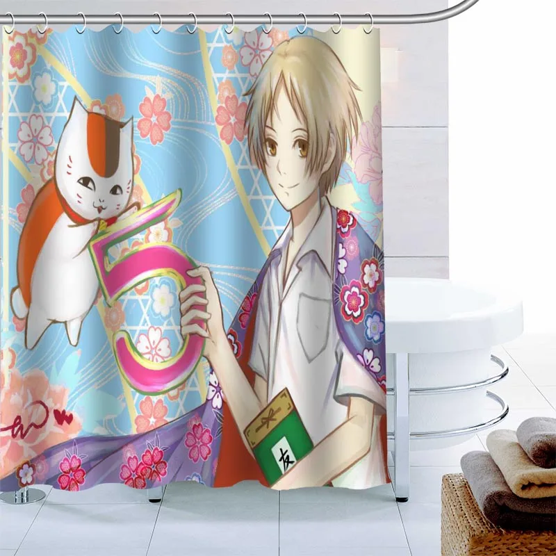 

Natsume Yuujinchou Shower Curtain Palm Decor Waterproof Polyester Fabric Bath Curtain 180X180cm Eco-friendly Bathroom Curtain