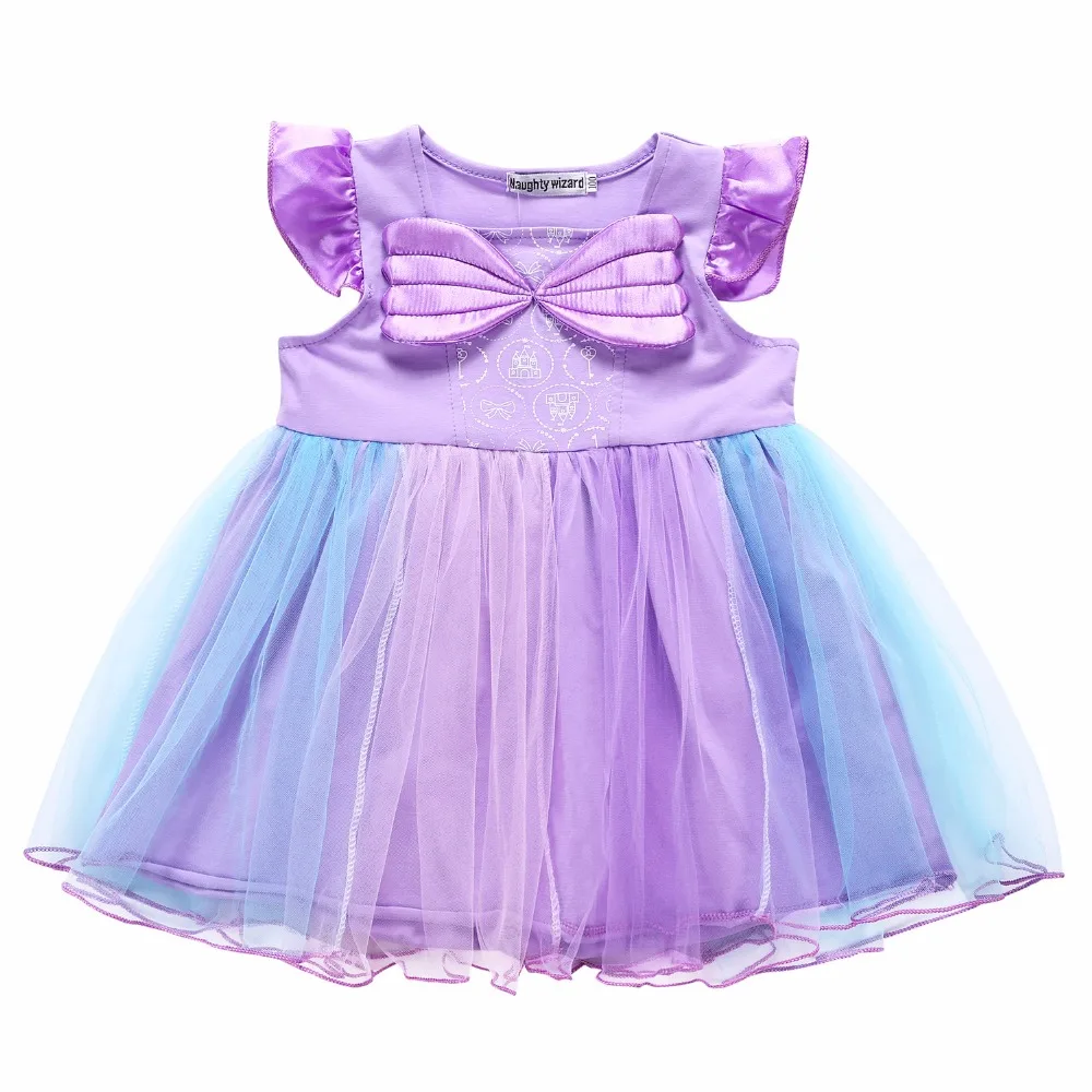 Платье для девочек Рождественский костюм принцессы фиолетовое лоскутное