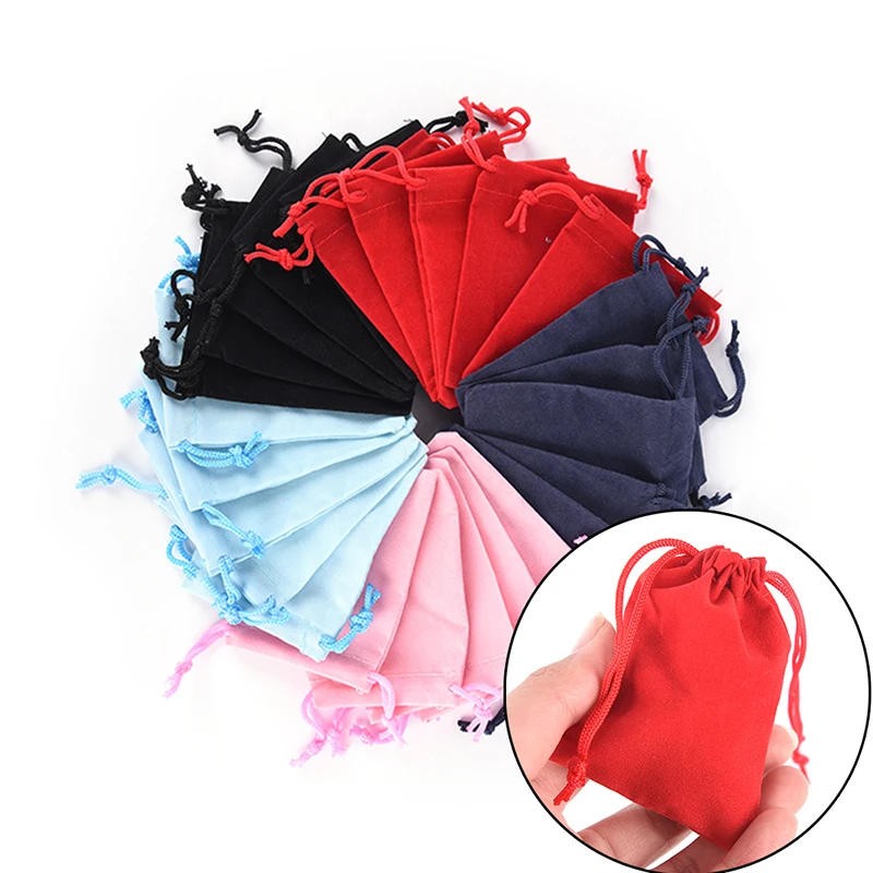 

10pcs/lot Wedding Gift Bags Velvet Bag Drawstring Pouch Jewelry Packing 7*9cm