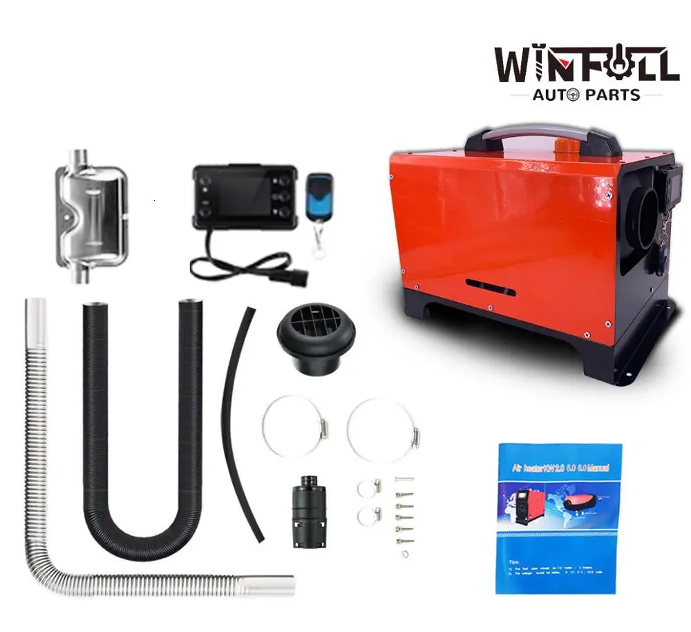 Низкий уровень шума Новый портативный воздушный отопитель 5 кВт 12 В все-в-одном