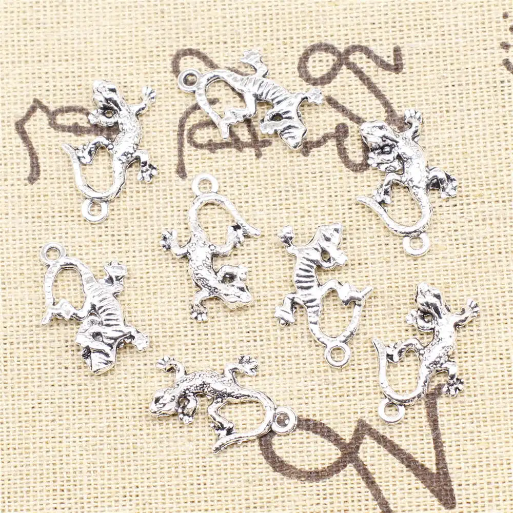 

Аксессуары для ювелирных изделий Gecko, подвески, античное серебро, 30 шт., 15x22 мм