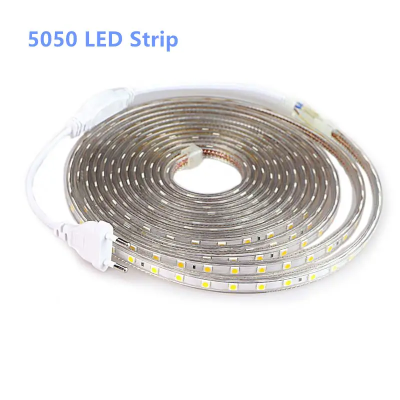 

LED Strip Light Outdoor RGB Tape Bedroom LED Belt Waterproof Smd5050 220V EU Home Decoration Festoon Lamp for Party Wall Decor