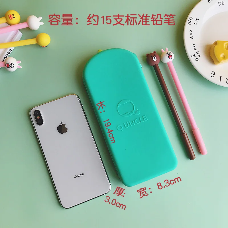 Мягкий силиконовый чехол для карандашей мультяшный контейнер каваи милый аниме