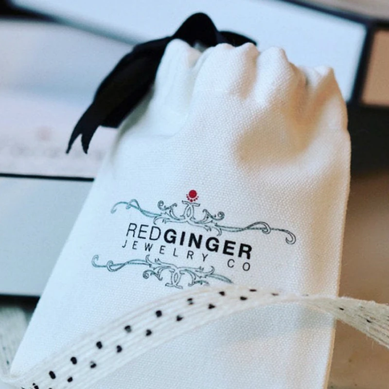 Парусиновые подарочные пакеты на шнурке для ювелирных изделий упаковка макияжа