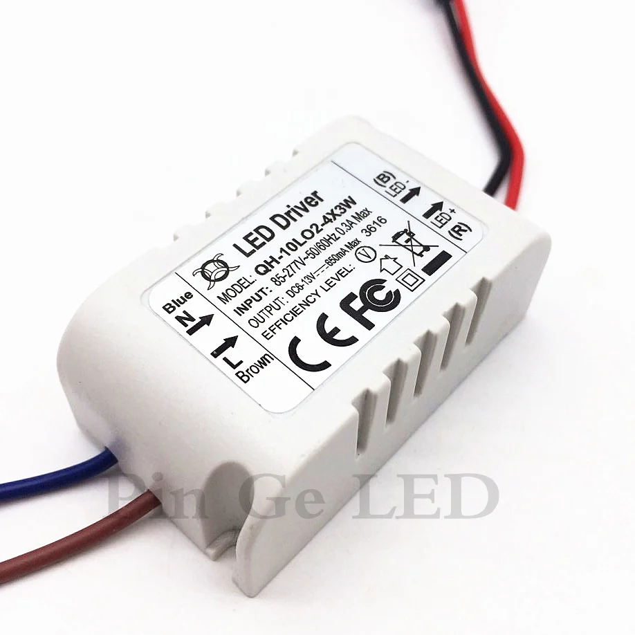 2 шт. изоляция 10 Вт AC85 277V светодиодный драйвер 4x3W 600mA DC6 13V Светодиодный источник
