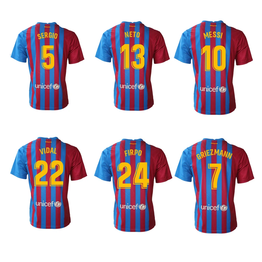 

2022 BARCA Home Soccer Jerseys 22 ANSU FATI GRIEZMANN BRAITHWAITE PEDRI DE JONG COUTINHO Football Shirt Camiseta De Futbol