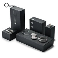 oirlv pu leather 5 pcs set ring earrings pendant stand necklace stand jewelry stand display props photo shoots