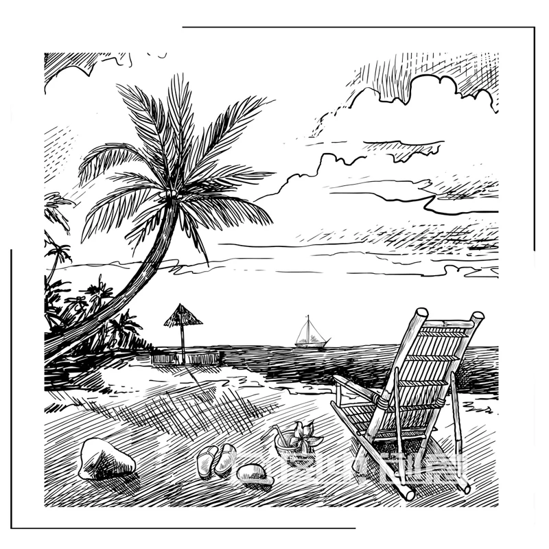 

Coconut Tree And Beach Clear Silicone Stamps Scrapbooking Crafts Decorate Photo Album Embossing Cards Making Clear Stamps New