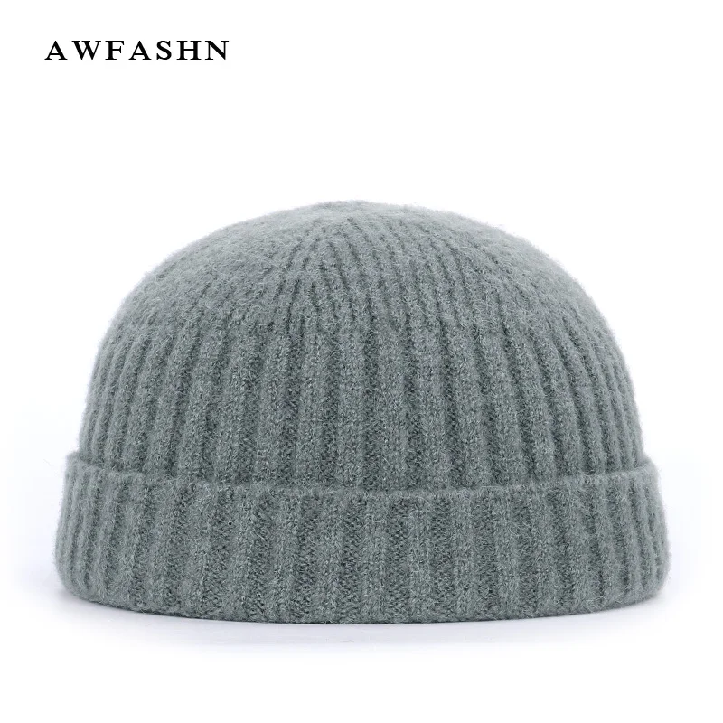 2019 новые зимние высококачественные шерстяные шапки без козырька шапка в стиле