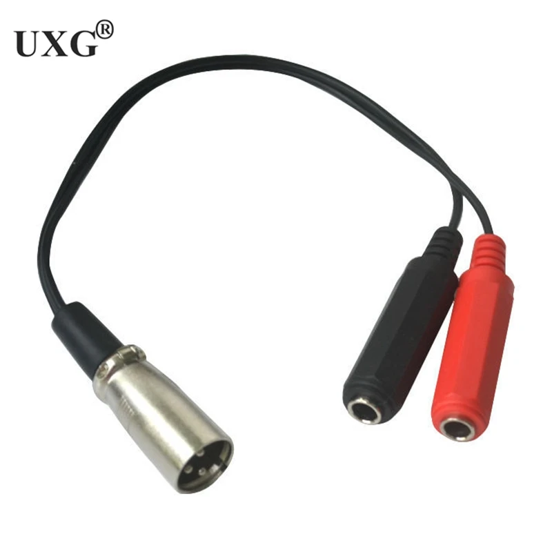 

XLR to double 6.35mm 3-Pin XLR Male to Dual 1/4" 6.35mm Female Jack Plug TRS Audio Y Cable Cord 0.2m
