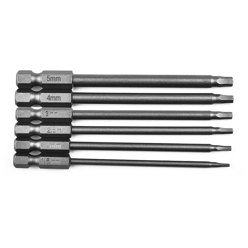 

1.5/2/2.5/3/4/5mm Screwdriver 1/4 Hex Shank Driver Head Magnetic Screw