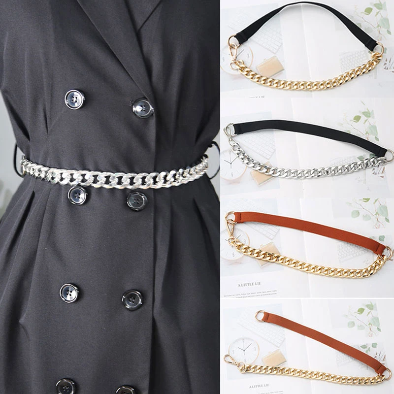 

Temperament Elastic Silver Chain Belt Ladies Dress Cummerbunds Exquisite More Style Thin Belt Stylish Beautiful Smooth Waistband