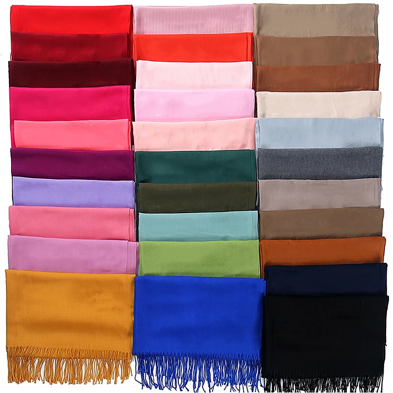 Кашемировые женские вязаные шарфы с кисточками на весну и зиму утолщенные теплые