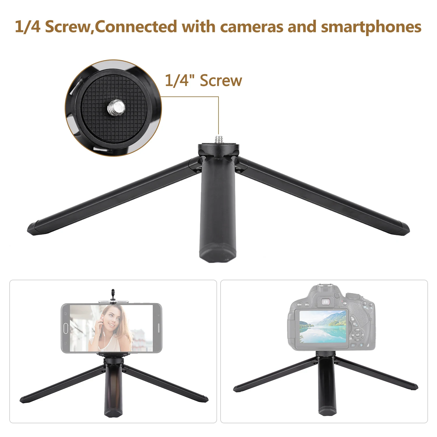 Настольный складной штатив из алюминиевого сплава с 1/4 дюймовым винтовым