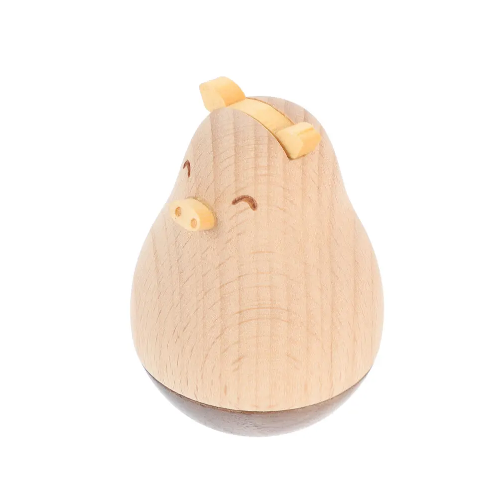 

Wood Animal Statue Sculpture Decor Tumbler Table Ornament Home Furnishing Gift