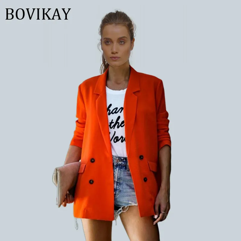 2021 осенний однотонный блейзер с отложным воротником Женское пальто куртка