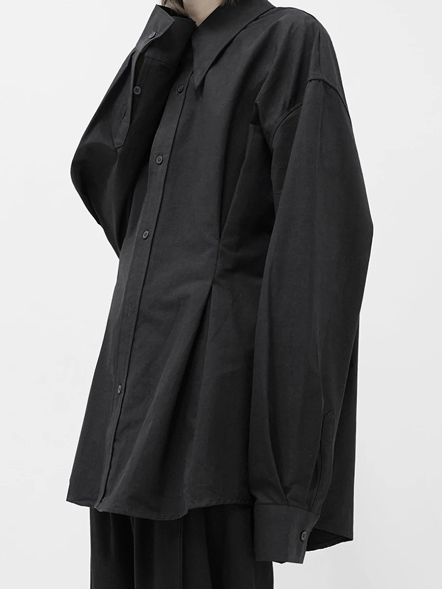 2021 Черная Мужская Дизайнерская рубашка с длинным рукавом Высококачественная для