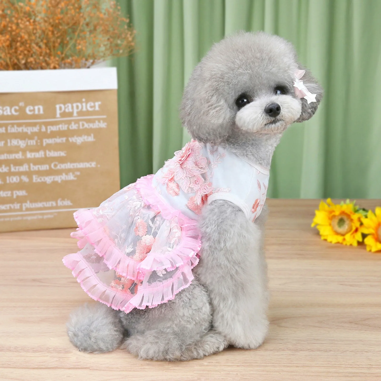 Модная летняя одежда для собак с юбкой пачкой платье собака пальто рисунком кота