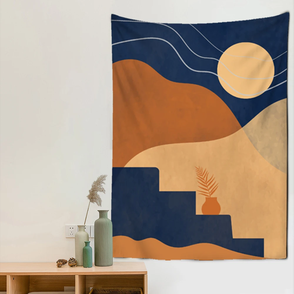 

Bohemian Wall Tapestry Abstract Art Nature Indigo Mountain Hippie Boho Tapestry Wall Fabric Landscape Mandala Tapiz Wall Hanging