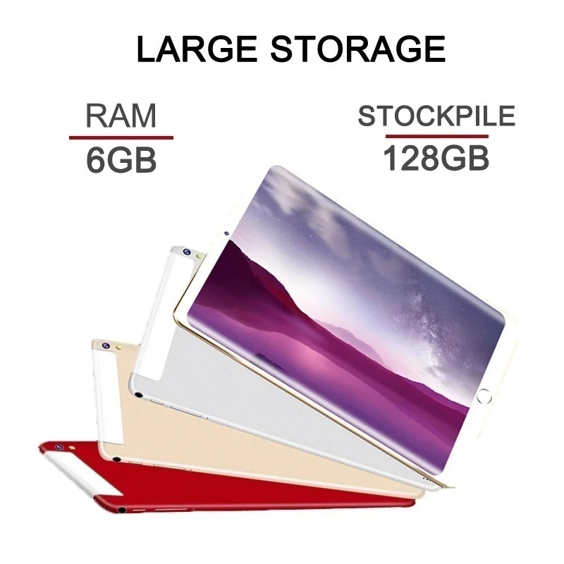 2020 New 10.1 inch the Tablet Android 9.0 10 Core 6GB RAM + 128GB ROM Dual Camera 5MP SIM Tablet PC Wifi GPS FM 3G 4G Lte phone