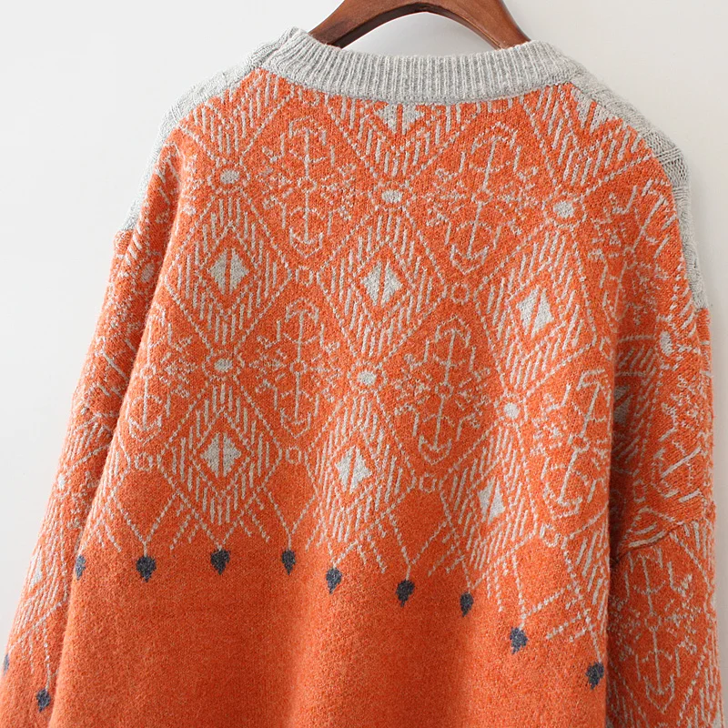 

Hsa Women Winter Clothing 2020 Christmas Sweater and Jumpers Patchwork Oversized Sweaters Vintage Twisted winter tops