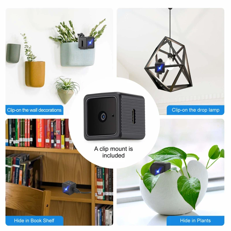 Невидимая мини-камера 1080P с ИК-подсветкой и функцией ночного видения |