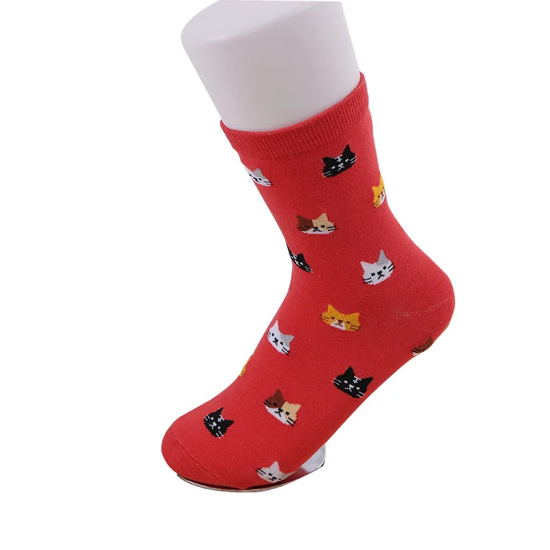 

New Arrival Women Socks Cartoon Animal Cute Cat Ankle Short Casual Girl Thick Warm Cotton Socks for Ladies Christmas Gifts 1Pair