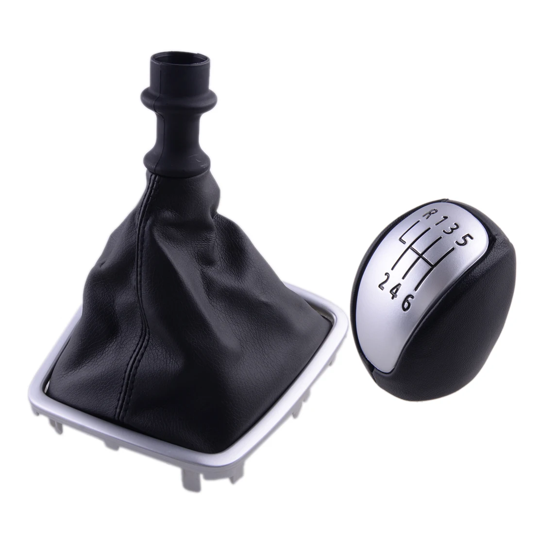 

Ручка переключения передач с серебристой панелью, 6 скоростей, с чехлом, подходит для Renault Laguna MK3 2014 2013 2012 2011 2010 2009 2008 2007