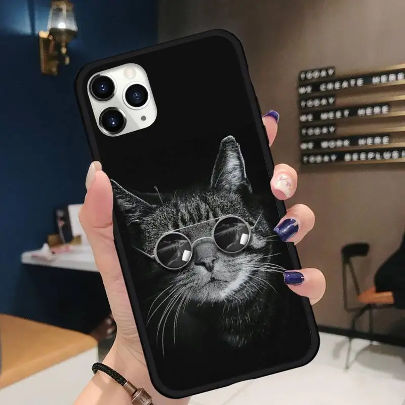 

animal fancy male cat Phone Case for iPhone 11 12 pro XS MAX 8 7 6 6S Plus X 5S SE 2020 XR Soft silicone