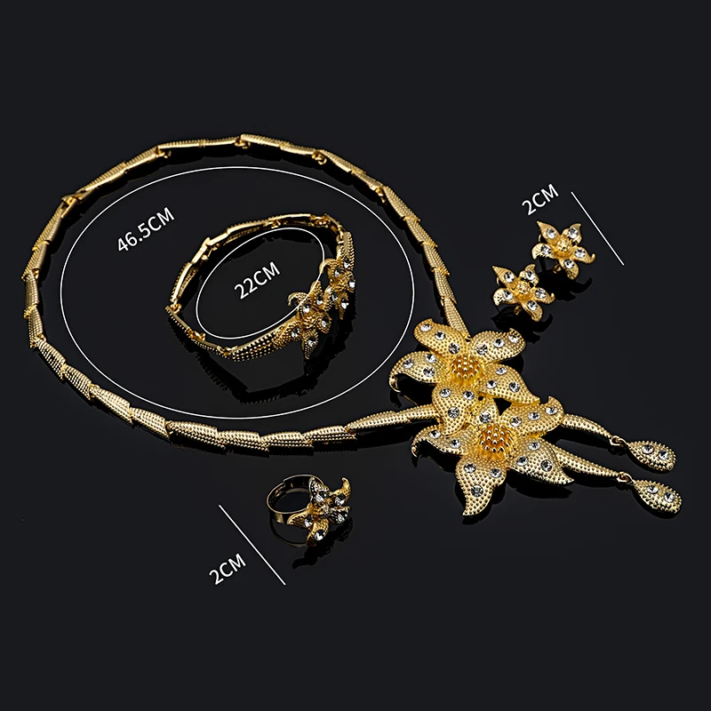 

Fani 2020 Dubai Gold Bridal Jewelry Sets Wholesale Fashion African Beads Jewelry set statement Woman Design Wedding Jewelry Set