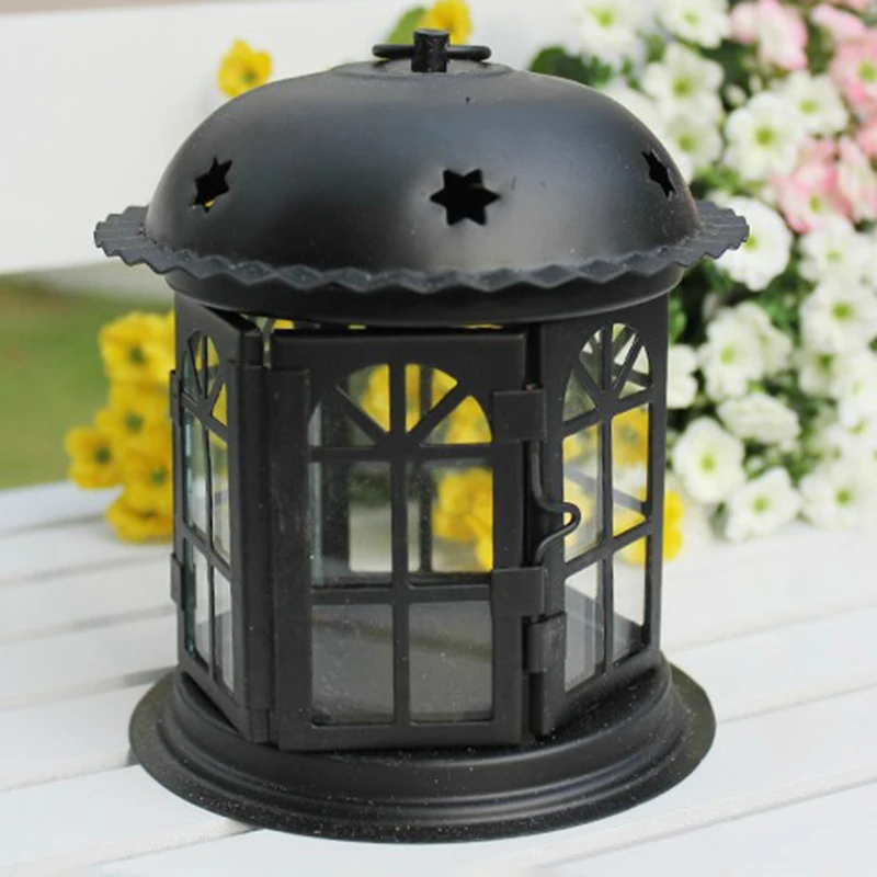 Марокканский подсвечник старинный Железный в виде дома со звездой Европейский